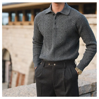 Nordic Knit Lapel Sweater