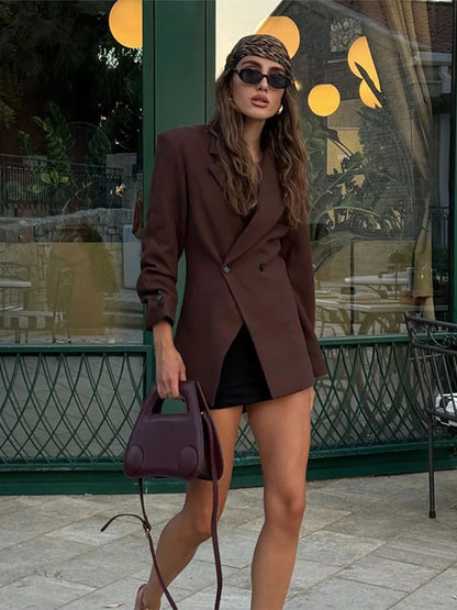 Sienna Brown Lapel Blazer