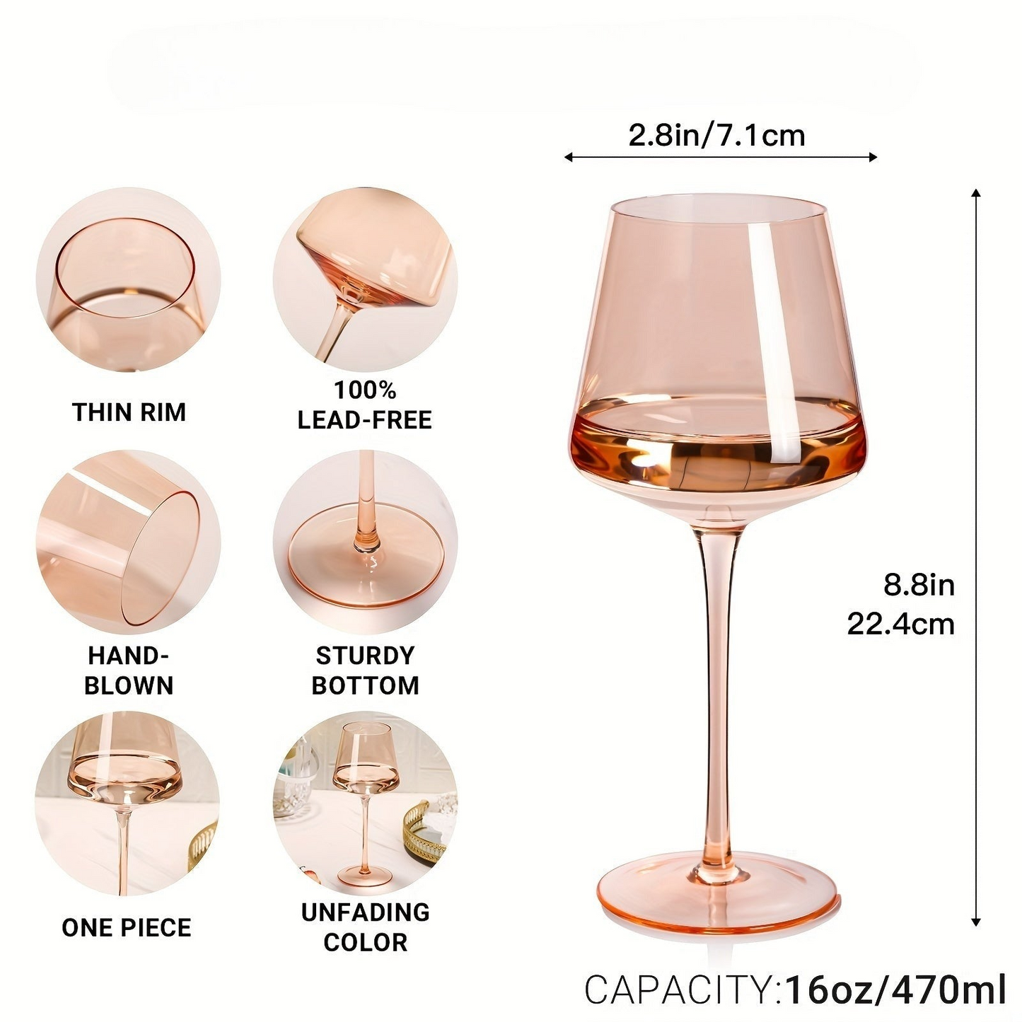 ColorFlare Wine Glass Set (6)